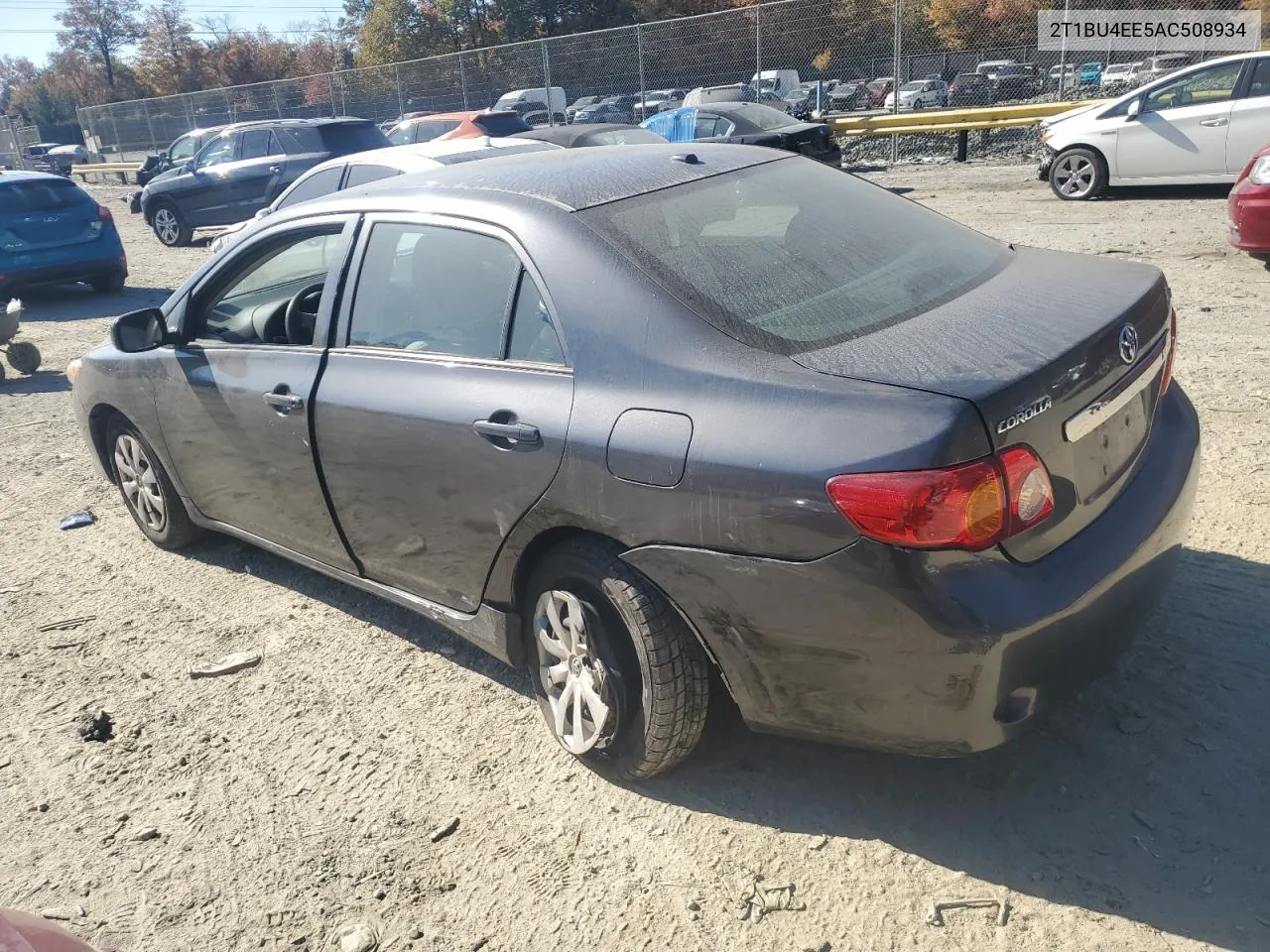 2010 Toyota Corolla Base VIN: 2T1BU4EE5AC508934 Lot: 76950404