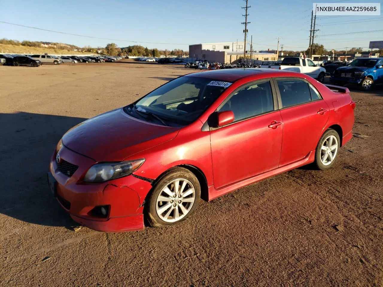 2010 Toyota Corolla Base VIN: 1NXBU4EE4AZ259685 Lot: 80754314