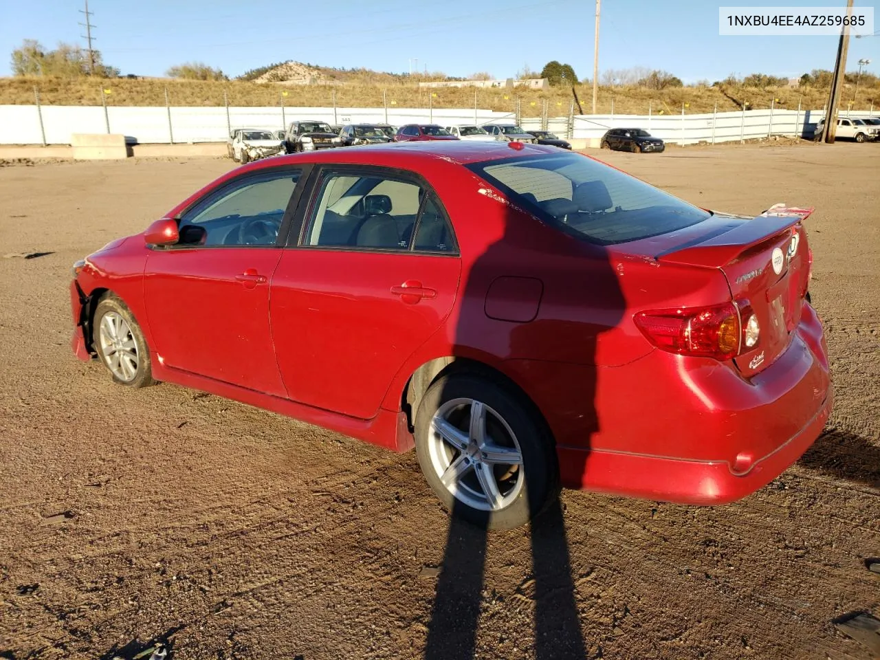 2010 Toyota Corolla Base VIN: 1NXBU4EE4AZ259685 Lot: 80754314