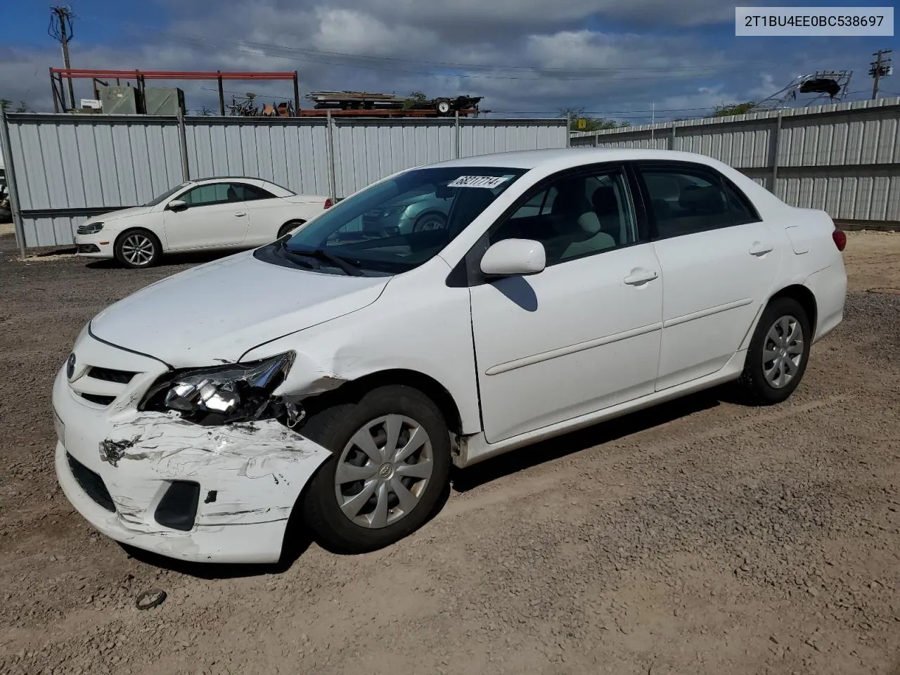 2011 Toyota Corolla Base VIN: 2T1BU4EE0BC538697 Lot: 68217714