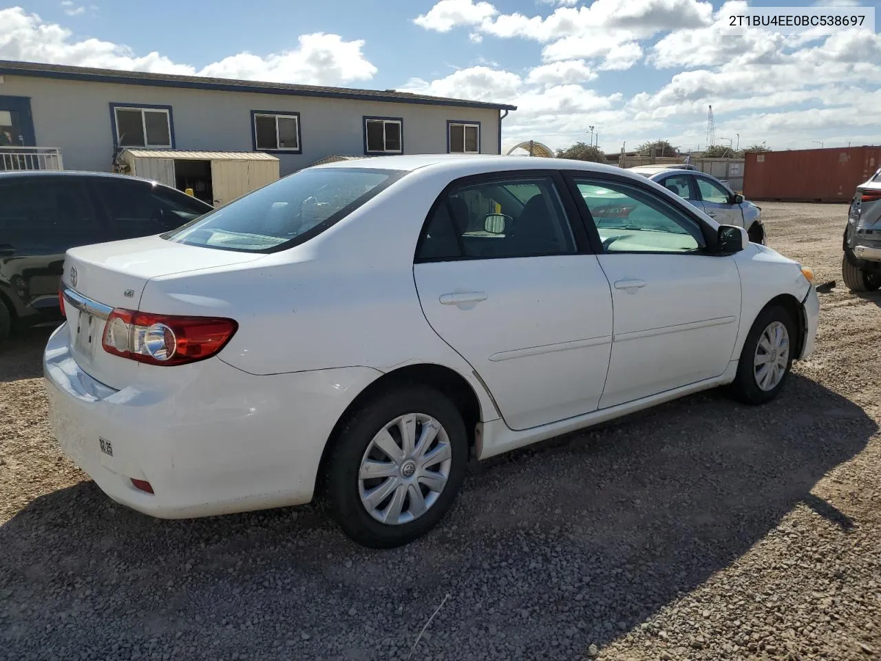 2011 Toyota Corolla Base VIN: 2T1BU4EE0BC538697 Lot: 68217714