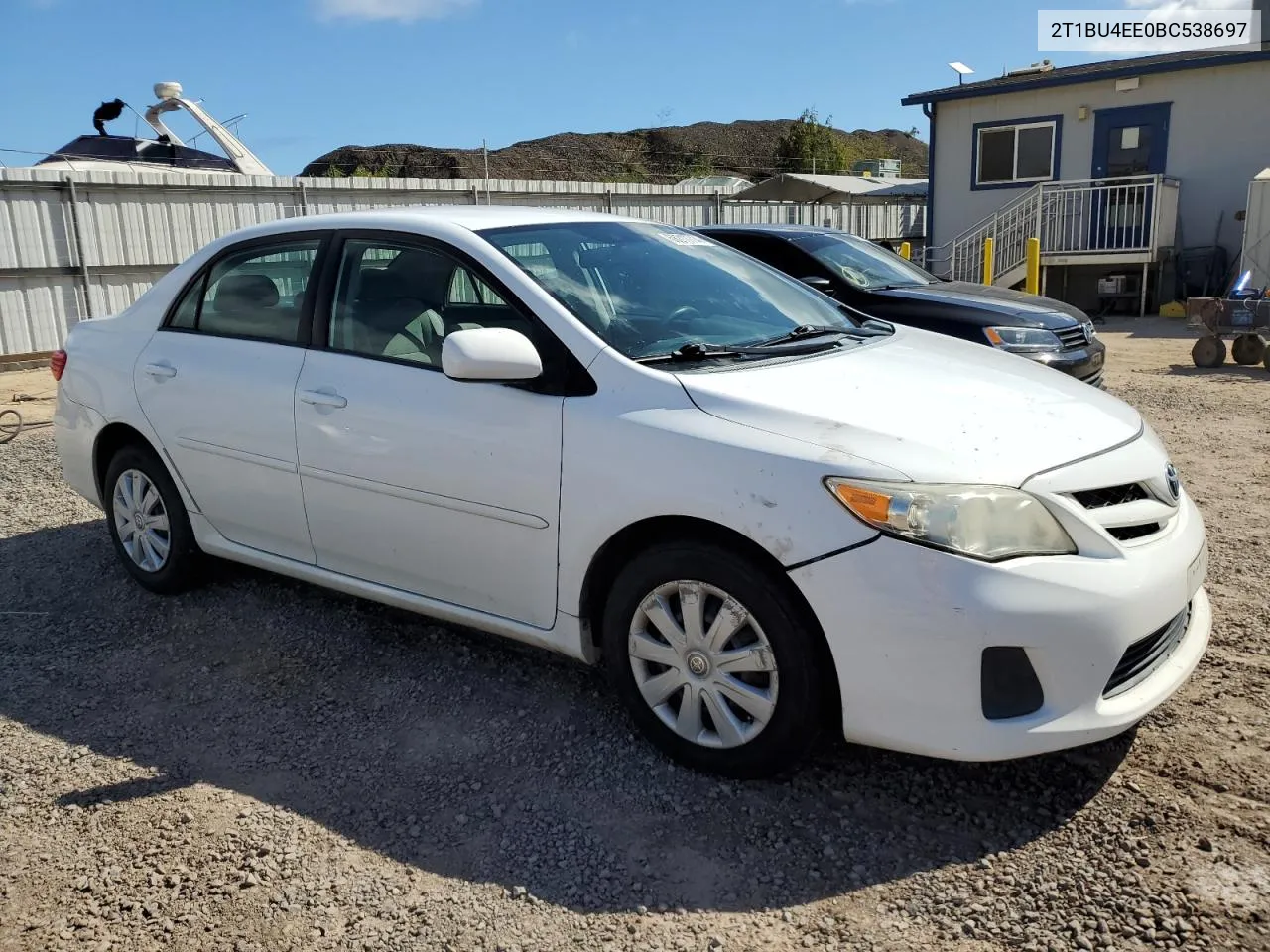 2011 Toyota Corolla Base VIN: 2T1BU4EE0BC538697 Lot: 68217714