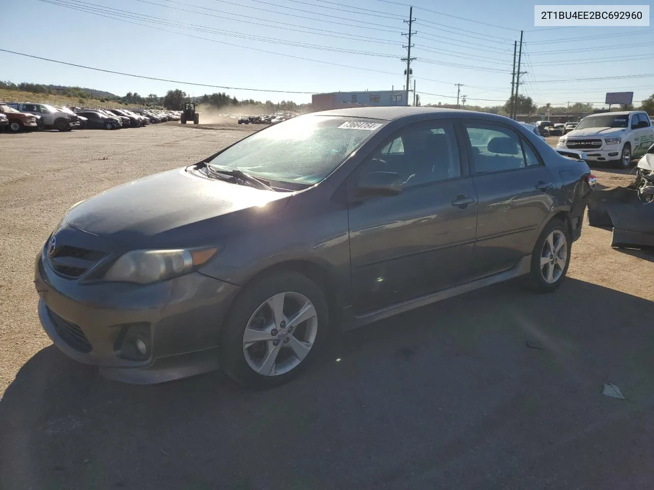 2011 Toyota Corolla Base VIN: 2T1BU4EE2BC692960 Lot: 73664754