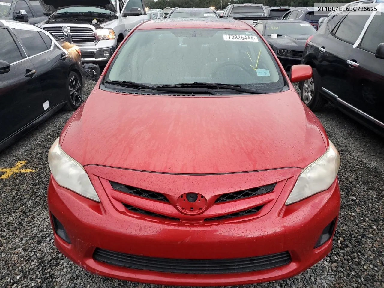 2011 Toyota Corolla Base VIN: 2T1BU4EE6BC726625 Lot: 73925444