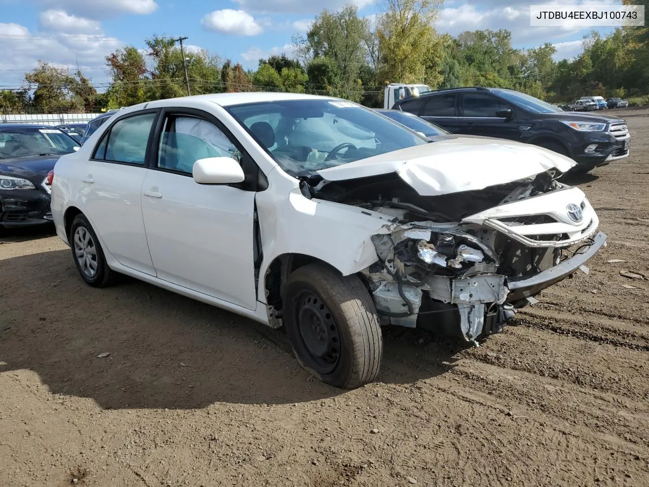 2011 Toyota Corolla Base VIN: JTDBU4EEXBJ100743 Lot: 73977934