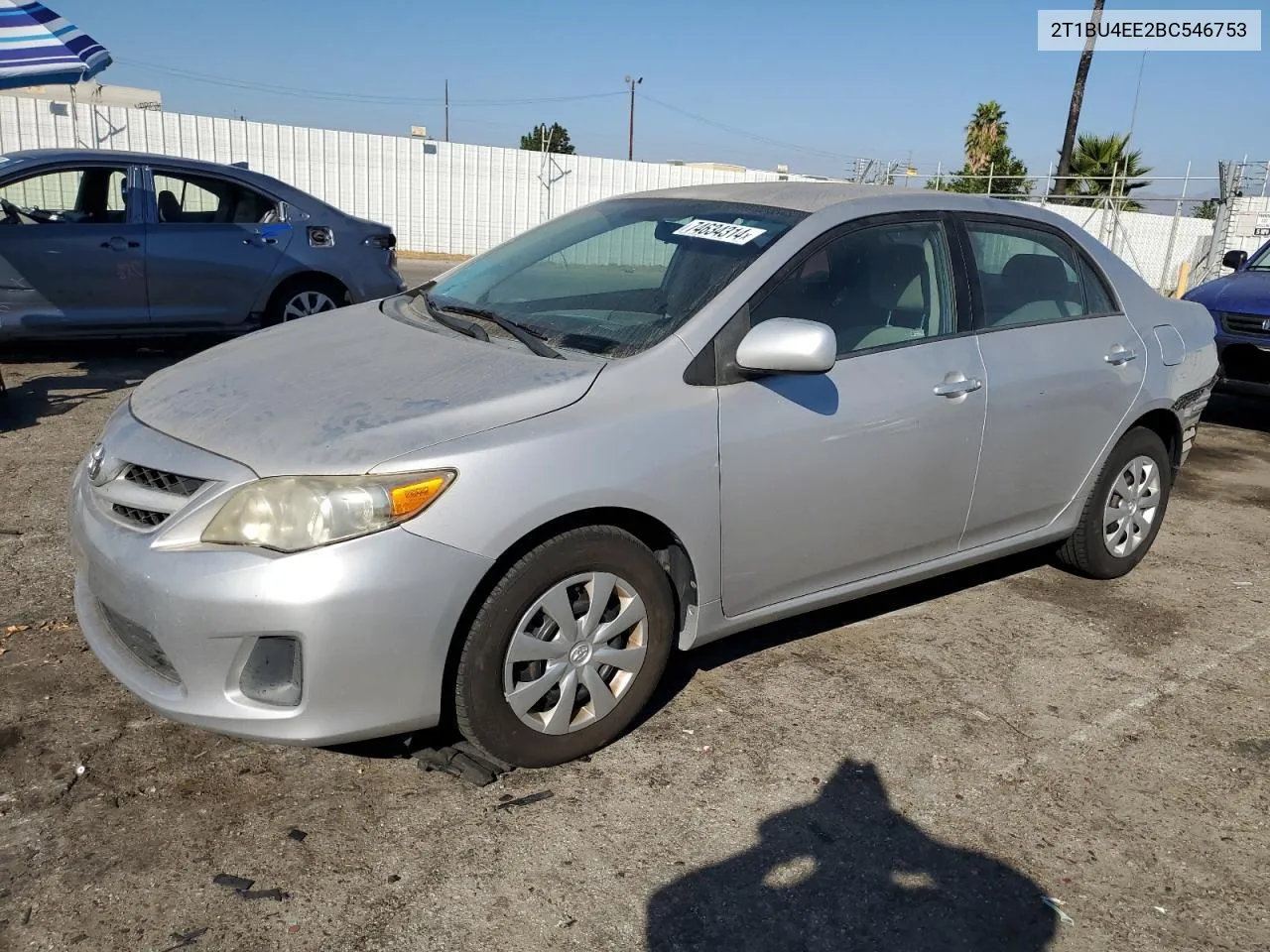 2011 Toyota Corolla Base VIN: 2T1BU4EE2BC546753 Lot: 74634314