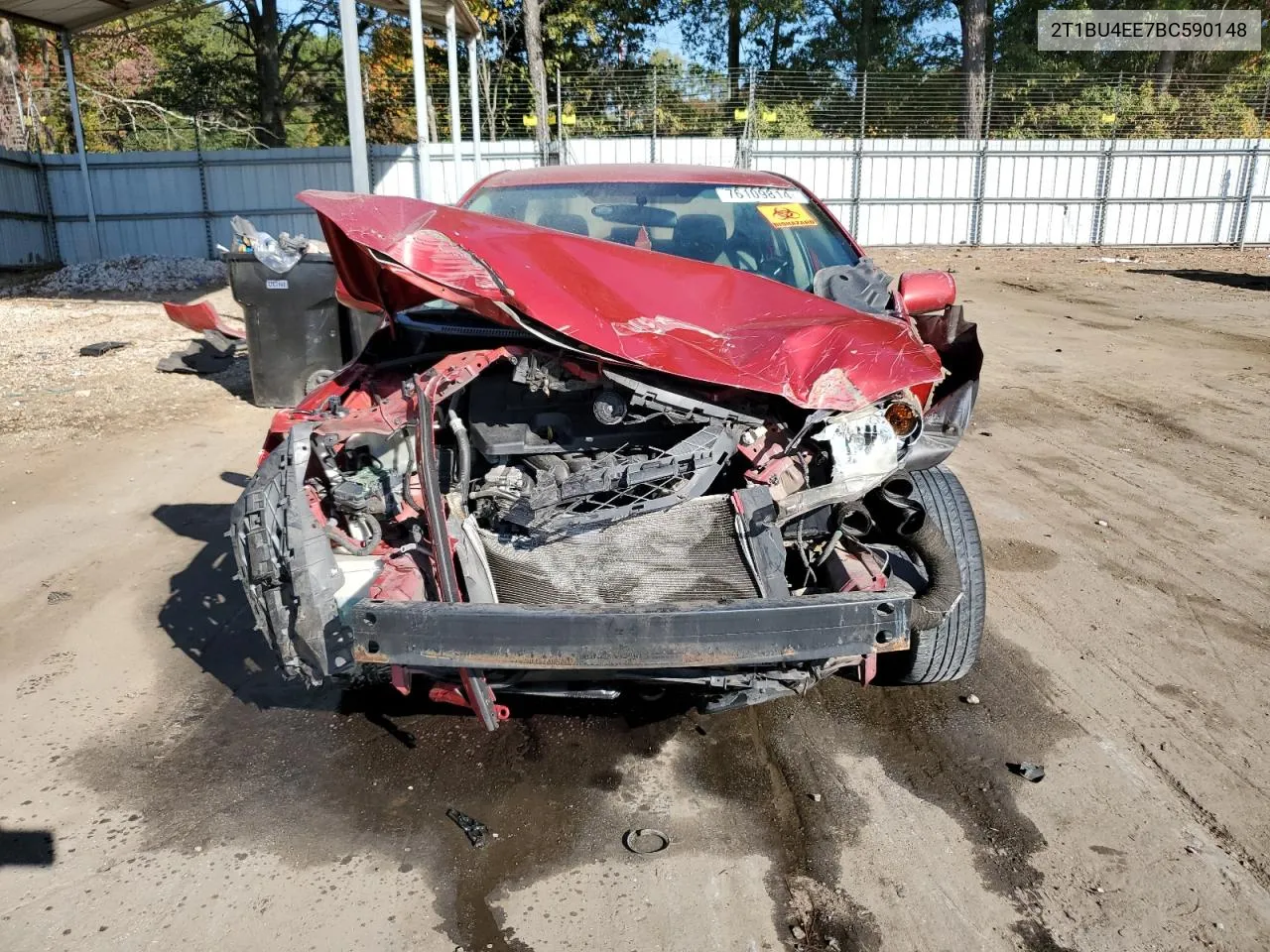 2011 Toyota Corolla Base VIN: 2T1BU4EE7BC590148 Lot: 76109814