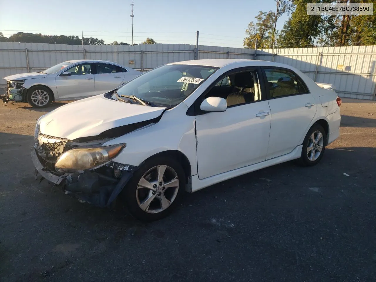 2011 Toyota Corolla Base VIN: 2T1BU4EE7BC738590 Lot: 76913574