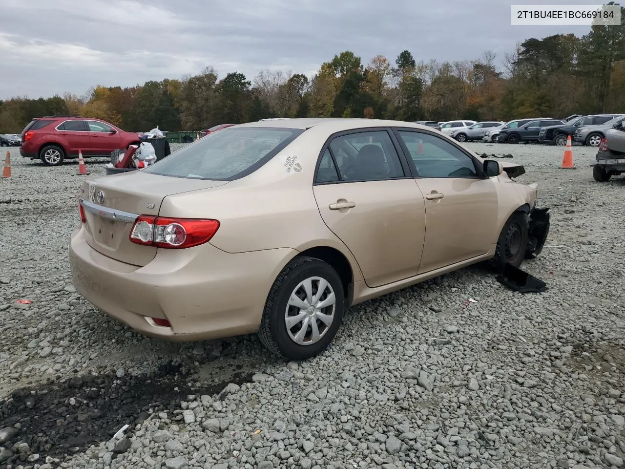 2011 Toyota Corolla Base VIN: 2T1BU4EE1BC669184 Lot: 78853584