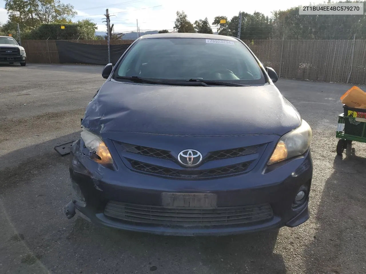 2011 Toyota Corolla Base VIN: 2T1BU4EE4BC579270 Lot: 78923234