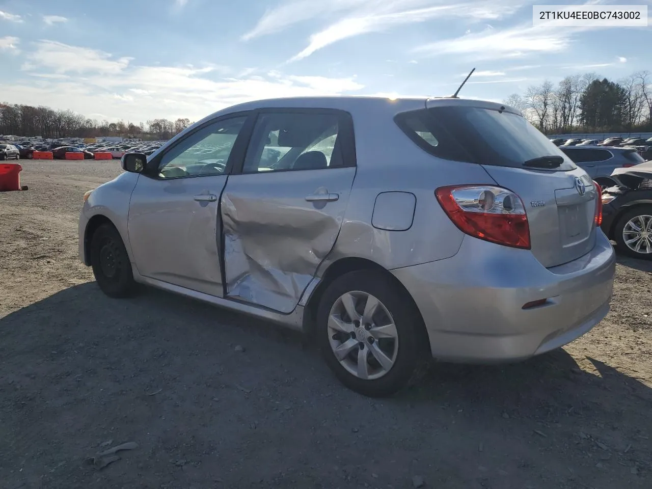 2011 Toyota Corolla Matrix VIN: 2T1KU4EE0BC743002 Lot: 80019934