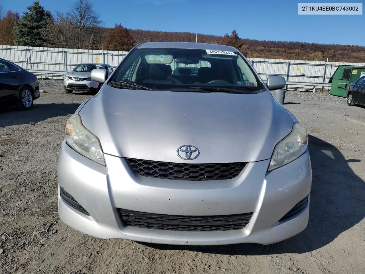 2011 Toyota Corolla Matrix VIN: 2T1KU4EE0BC743002 Lot: 80019934