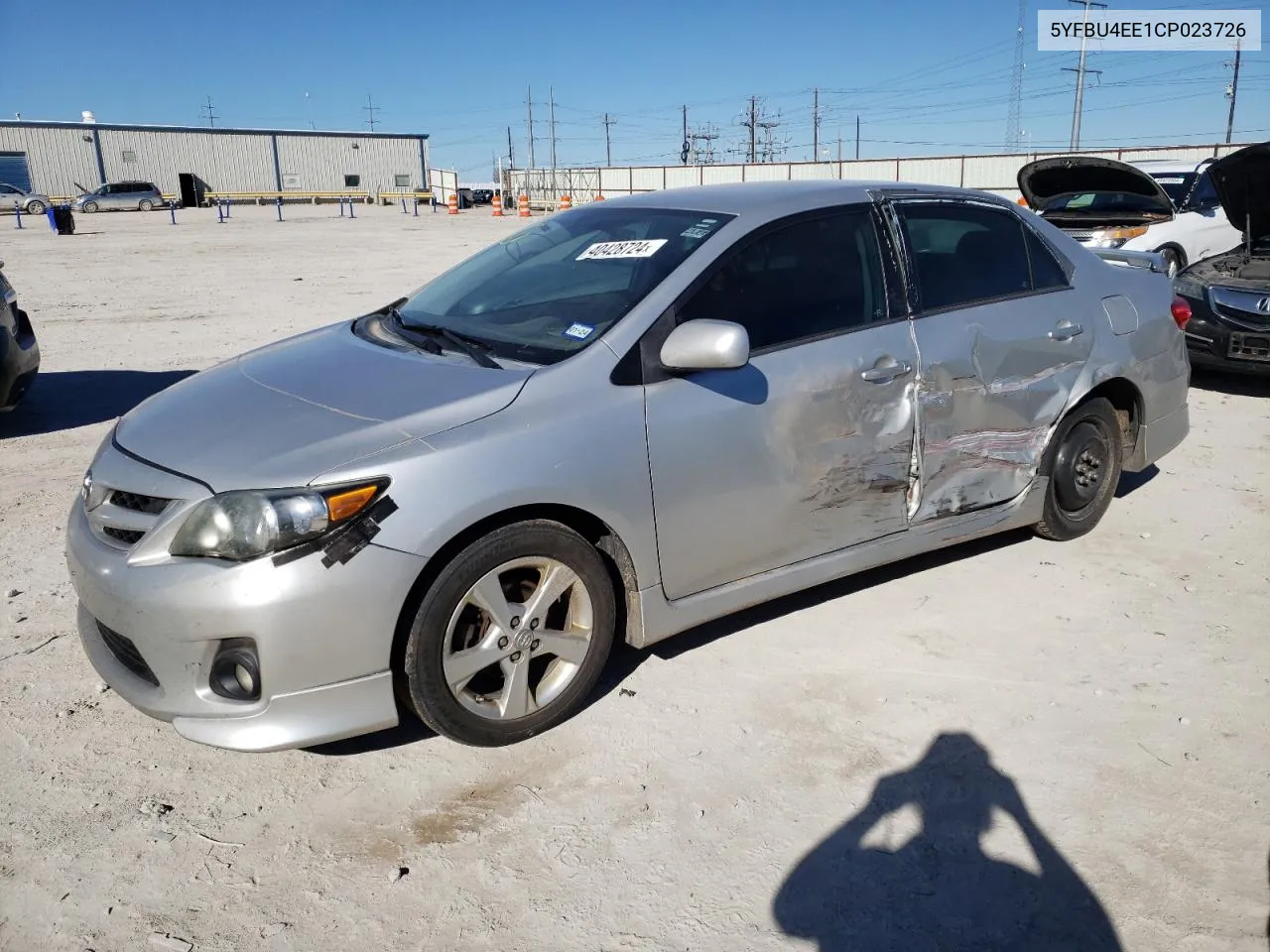 2012 Toyota Corolla Base VIN: 5YFBU4EE1CP023726 Lot: 40428724