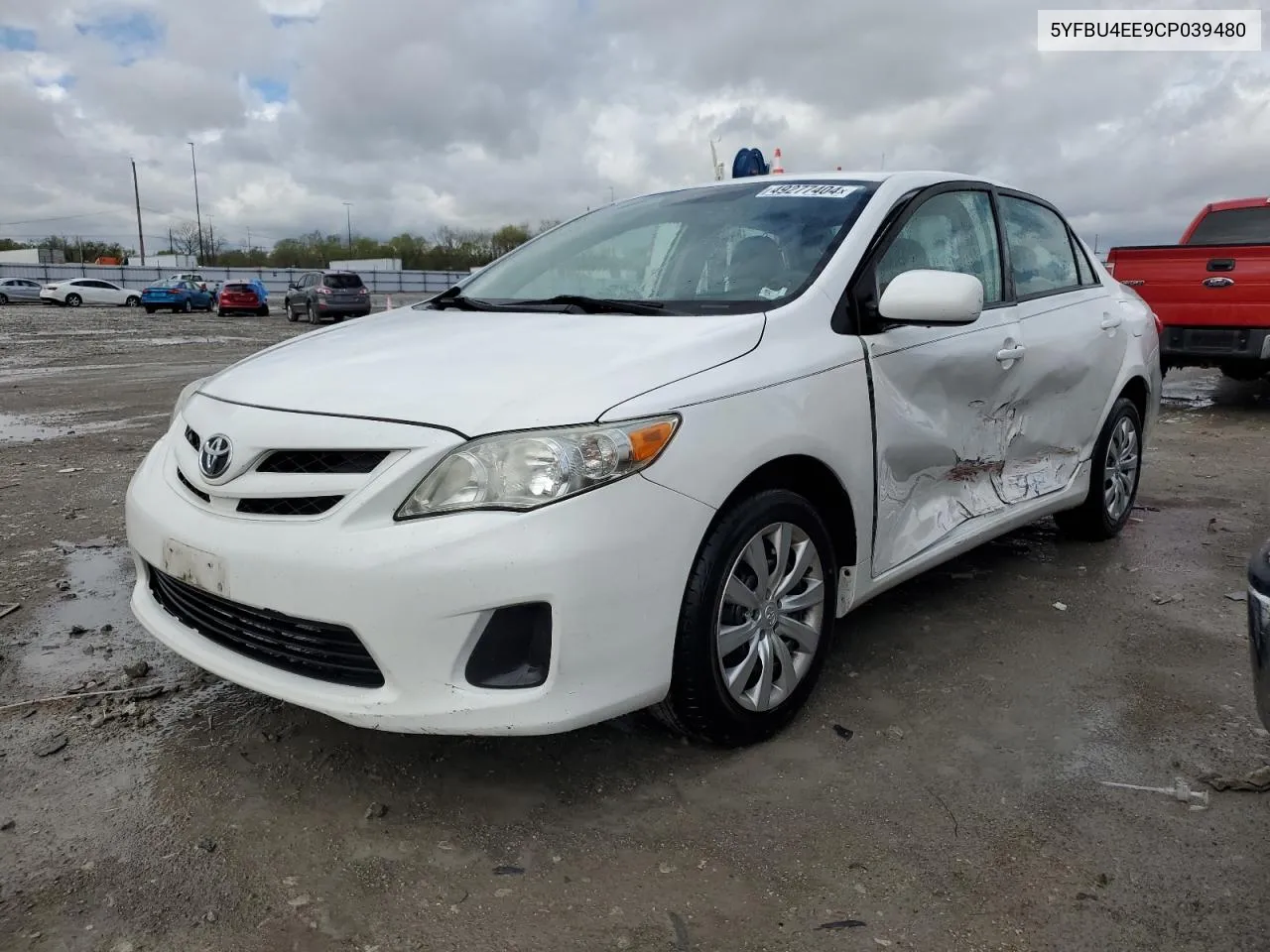 2012 Toyota Corolla Base VIN: 5YFBU4EE9CP039480 Lot: 49277404