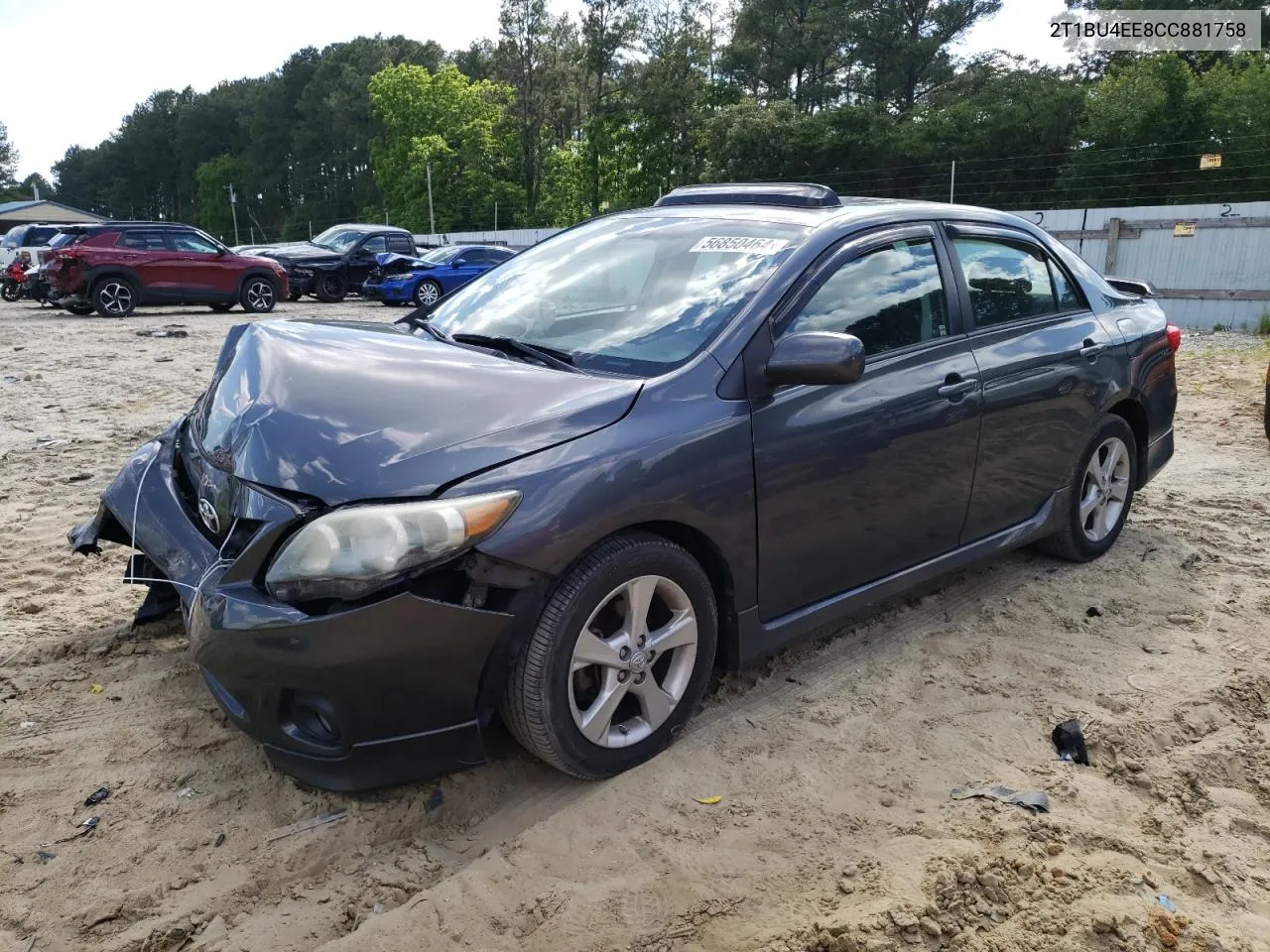 2012 Toyota Corolla Base VIN: 2T1BU4EE8CC881758 Lot: 56850464