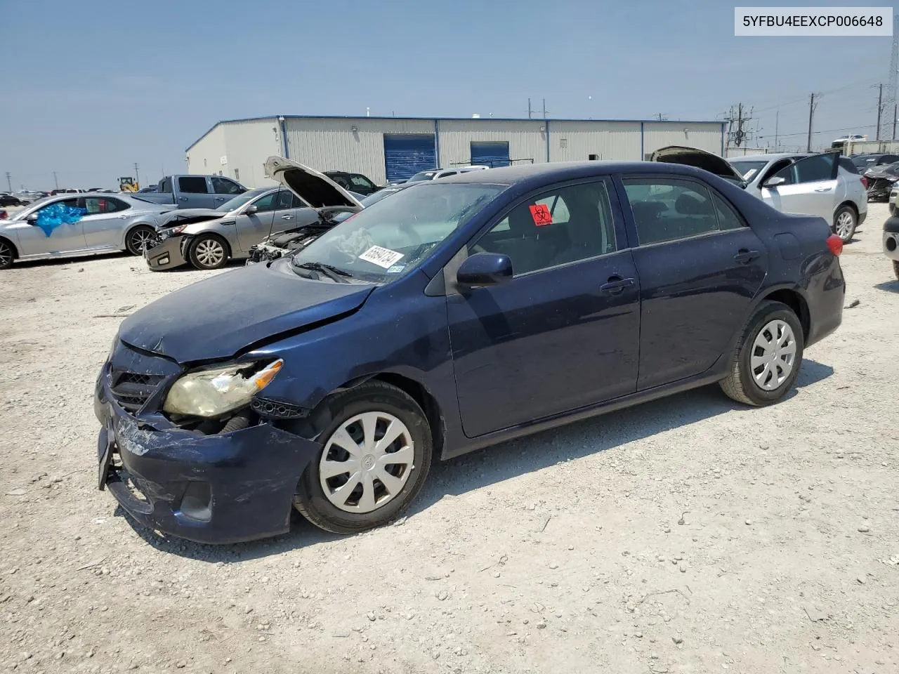 2012 Toyota Corolla Base VIN: 5YFBU4EEXCP006648 Lot: 65694734