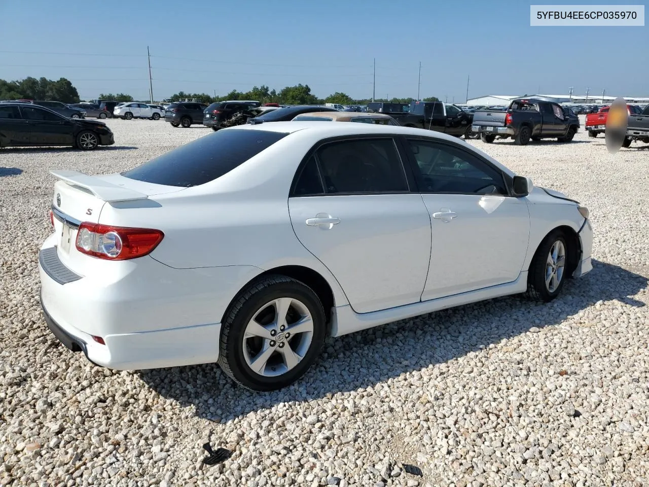 2012 Toyota Corolla Base VIN: 5YFBU4EE6CP035970 Lot: 66401274