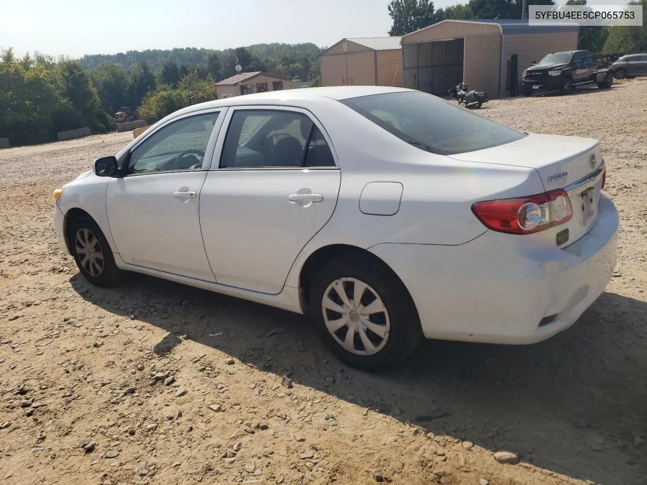 2012 Toyota Corolla Base VIN: 5YFBU4EE5CP065753 Lot: 69576884