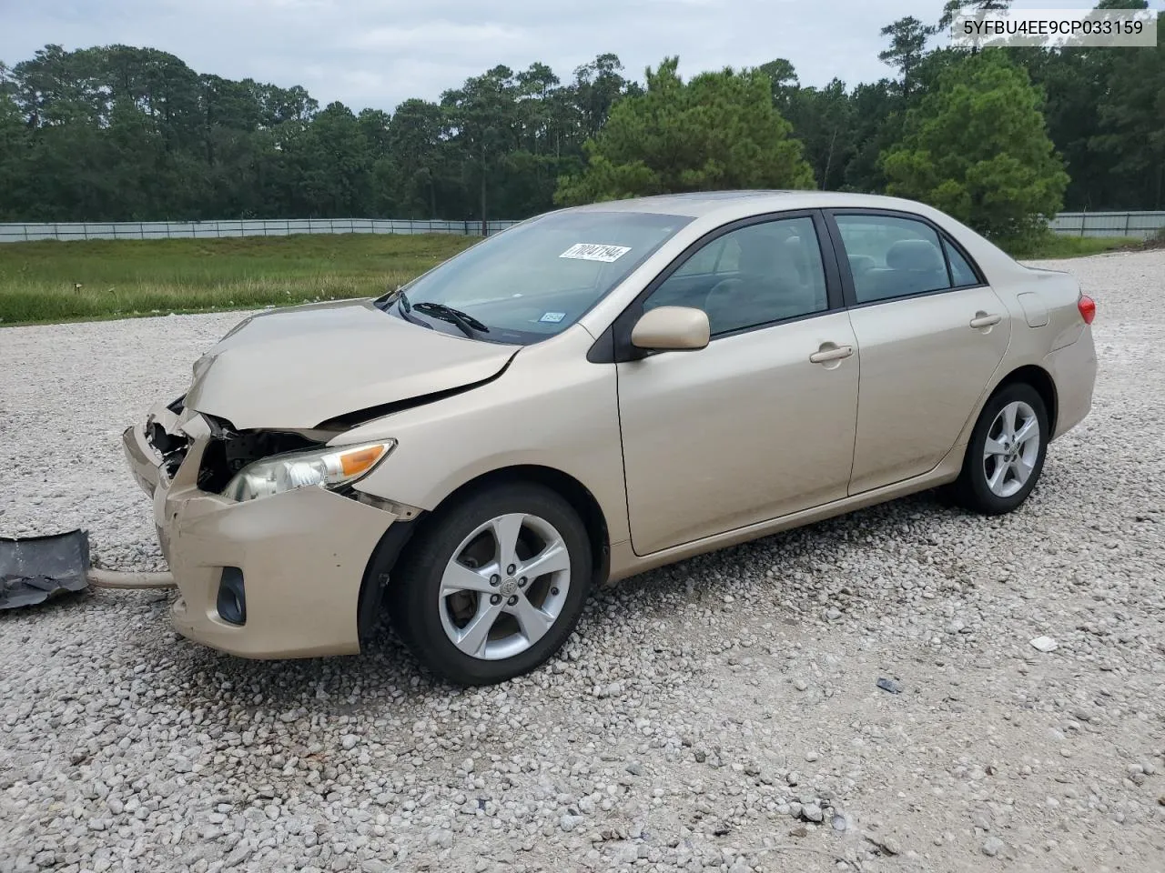 2012 Toyota Corolla Base VIN: 5YFBU4EE9CP033159 Lot: 70247194