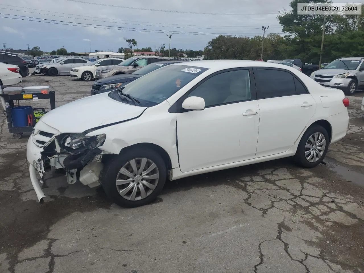 2012 Toyota Corolla Base VIN: JTDBU4EE0C9172604 Lot: 71433354