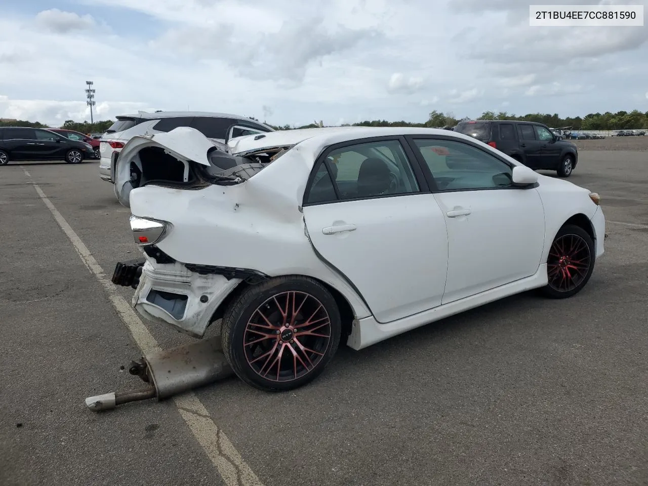 2012 Toyota Corolla Base VIN: 2T1BU4EE7CC881590 Lot: 72069984