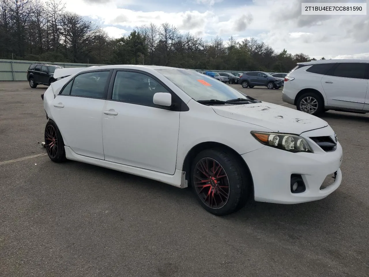 2012 Toyota Corolla Base VIN: 2T1BU4EE7CC881590 Lot: 72069984