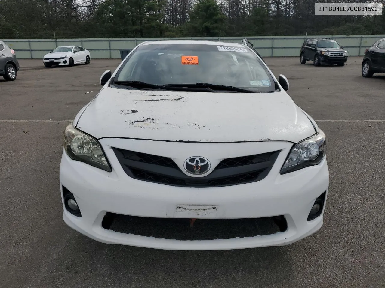 2012 Toyota Corolla Base VIN: 2T1BU4EE7CC881590 Lot: 72069984