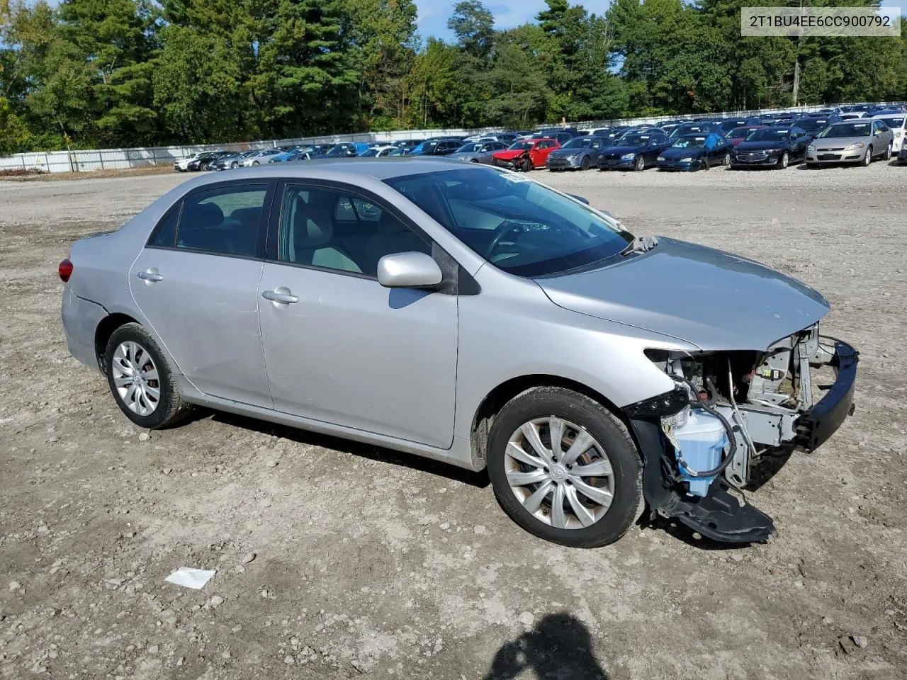 2012 Toyota Corolla Base VIN: 2T1BU4EE6CC900792 Lot: 73175834