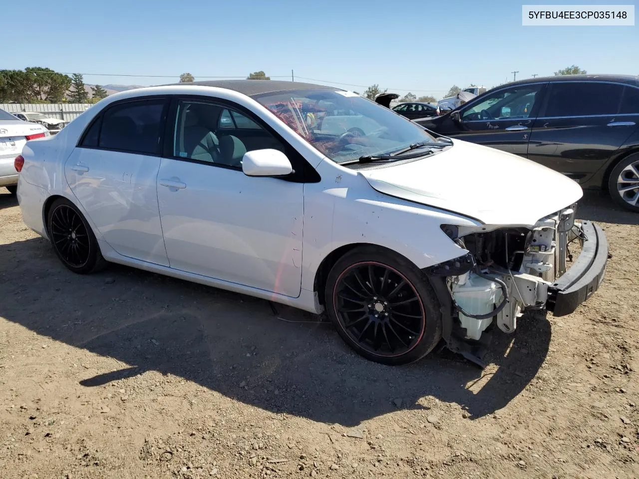 2012 Toyota Corolla Base VIN: 5YFBU4EE3CP035148 Lot: 73432084