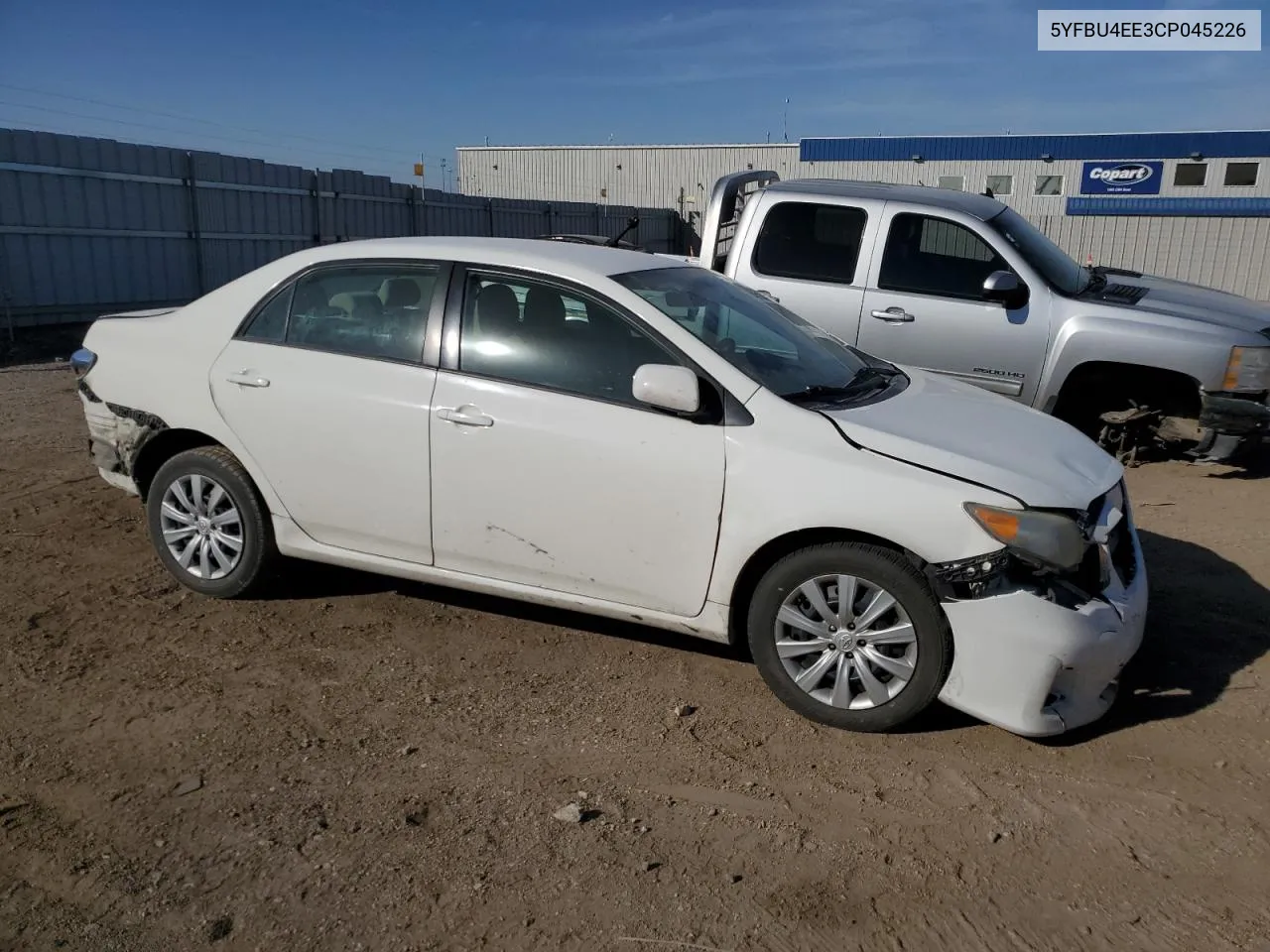 2012 Toyota Corolla Base VIN: 5YFBU4EE3CP045226 Lot: 74091384