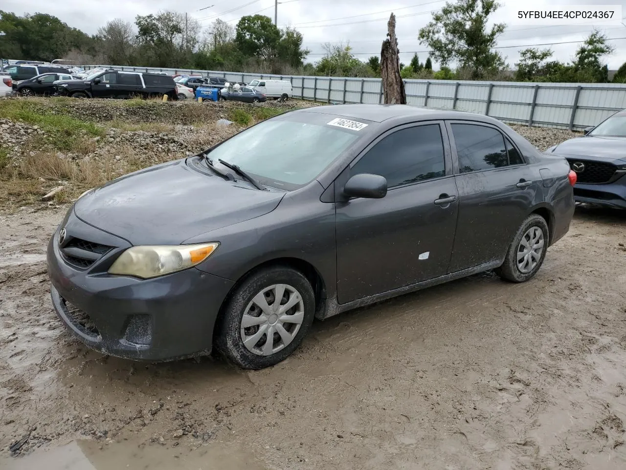 2012 Toyota Corolla Base VIN: 5YFBU4EE4CP024367 Lot: 74627854