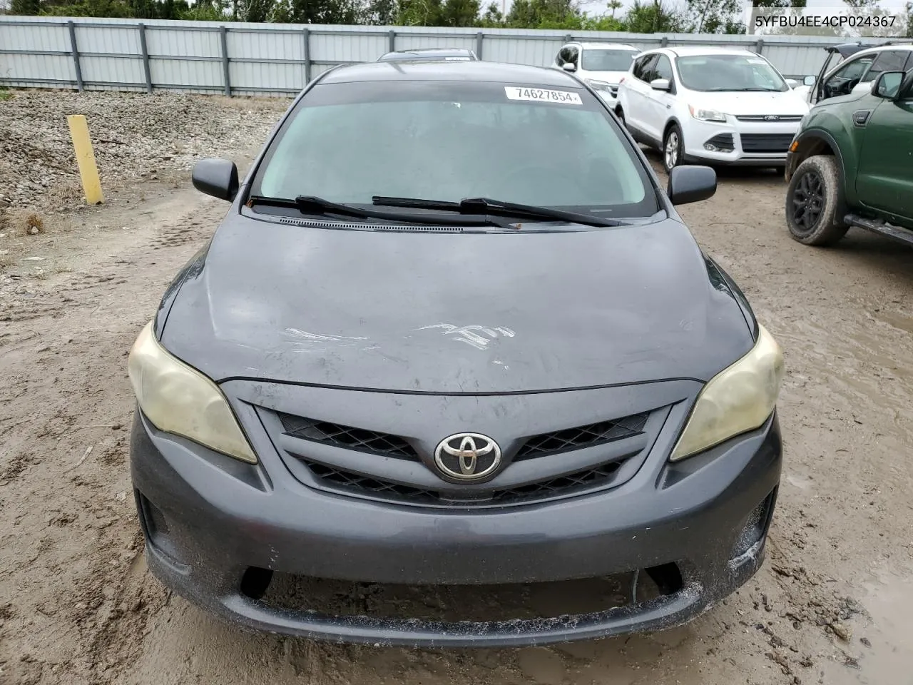 2012 Toyota Corolla Base VIN: 5YFBU4EE4CP024367 Lot: 74627854