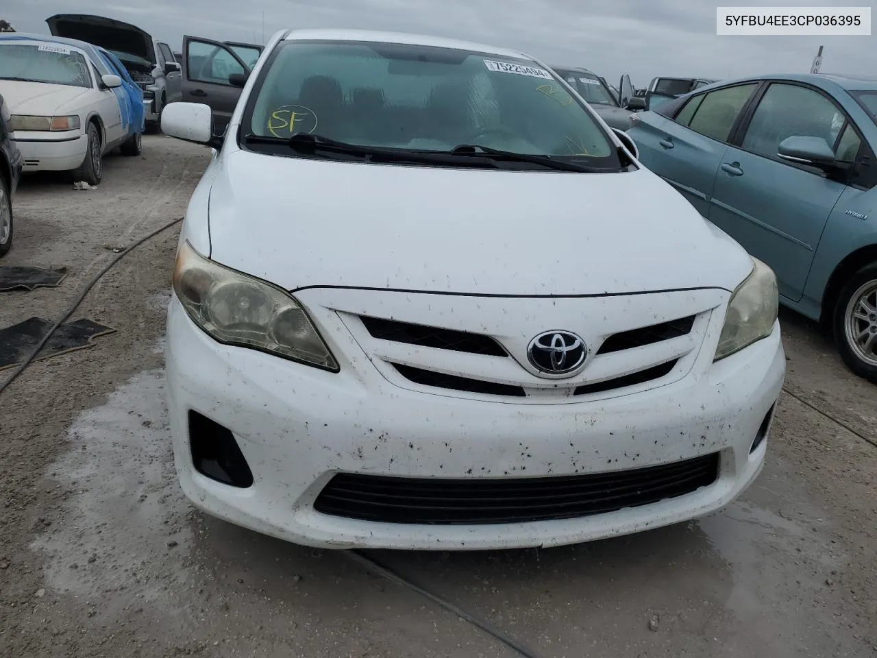 2012 Toyota Corolla Base VIN: 5YFBU4EE3CP036395 Lot: 75225494