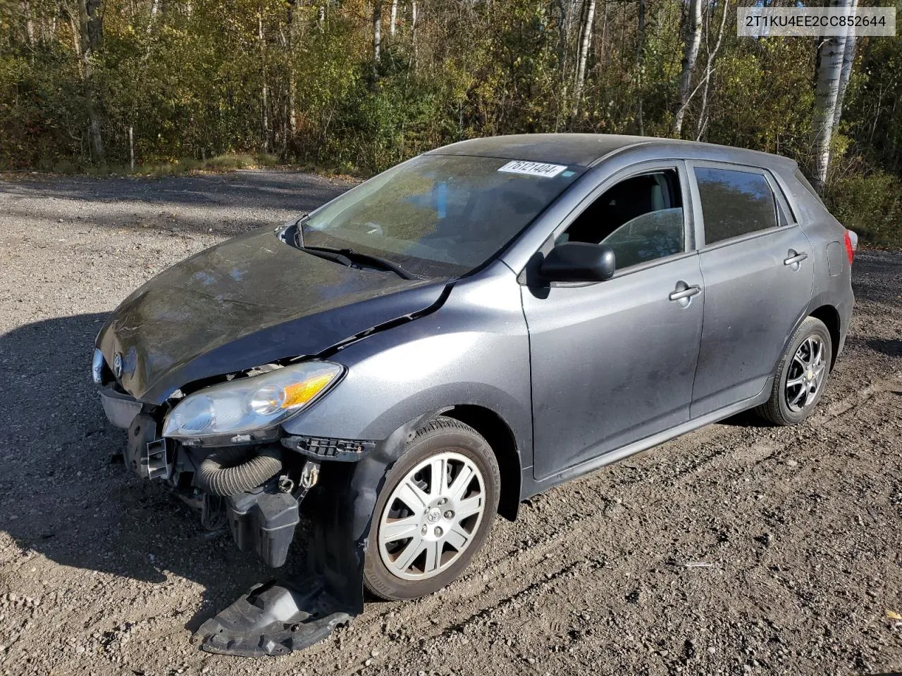 2012 Toyota Corolla Matrix VIN: 2T1KU4EE2CC852644 Lot: 76121404