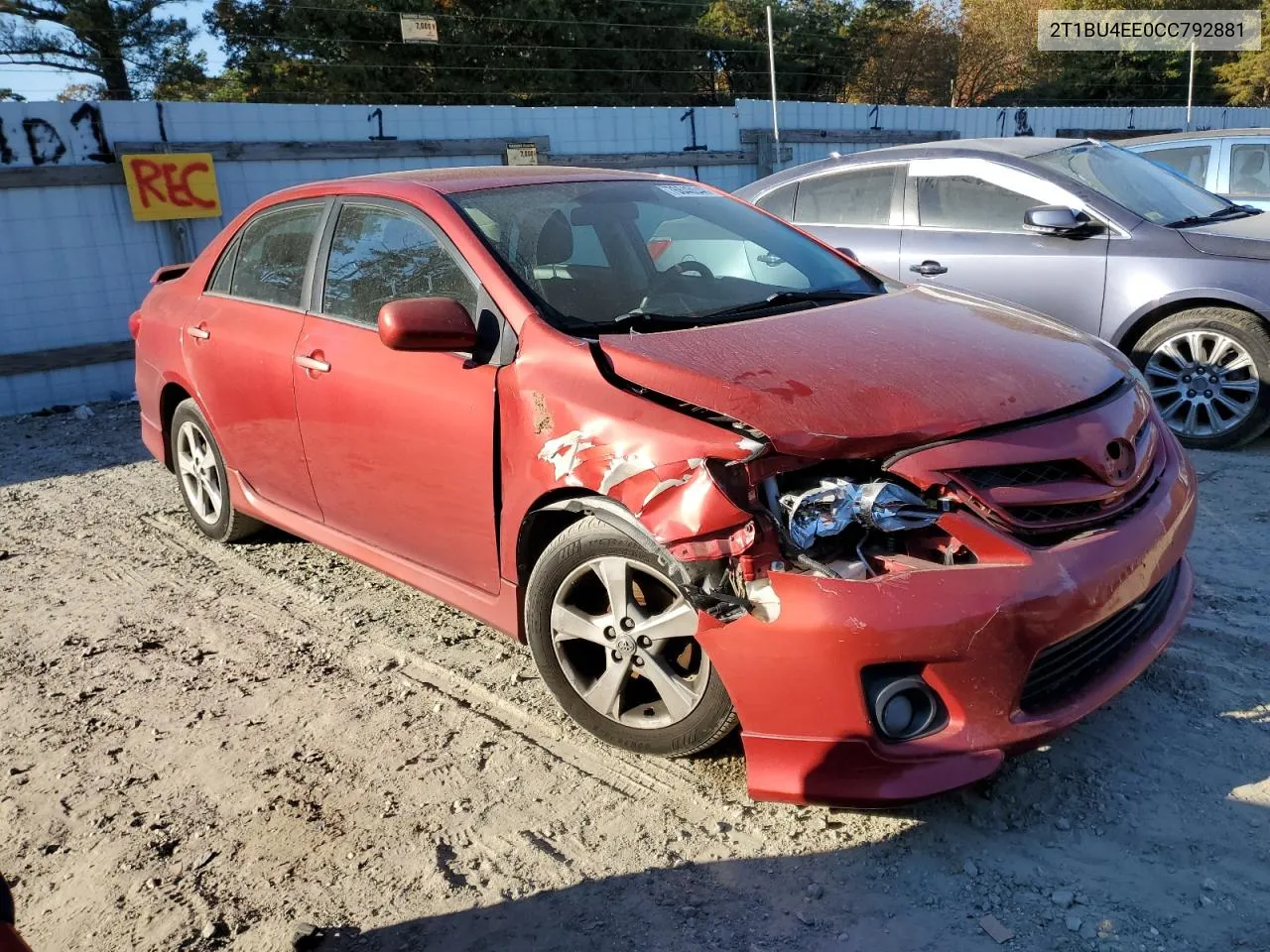 2012 Toyota Corolla Base VIN: 2T1BU4EE0CC792881 Lot: 76640944