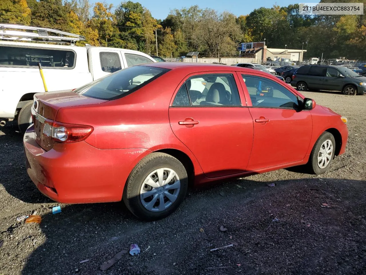 2012 Toyota Corolla Base VIN: 2T1BU4EEXCC883754 Lot: 76721814