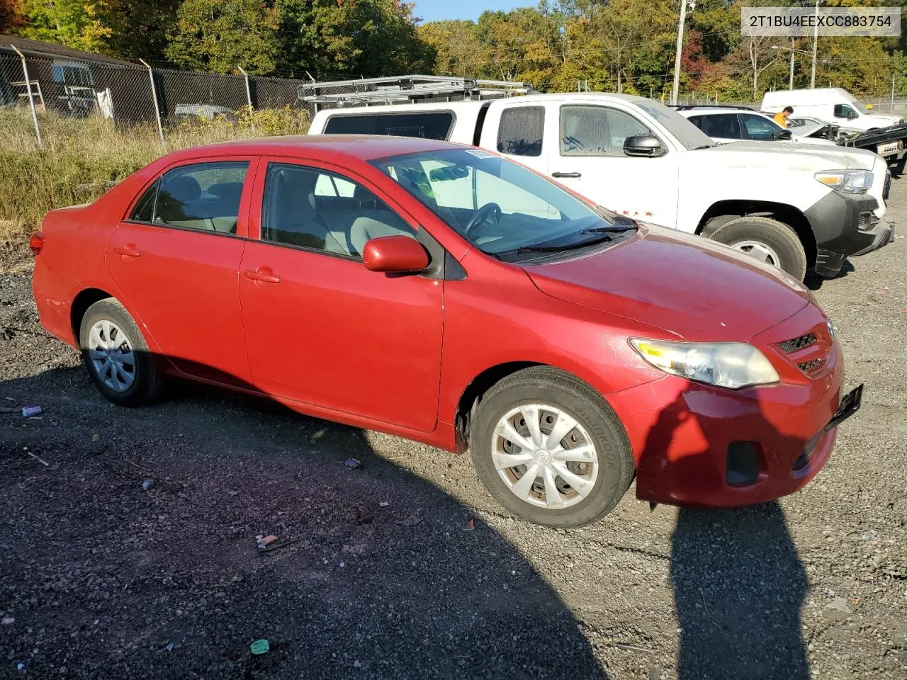 2012 Toyota Corolla Base VIN: 2T1BU4EEXCC883754 Lot: 76721814