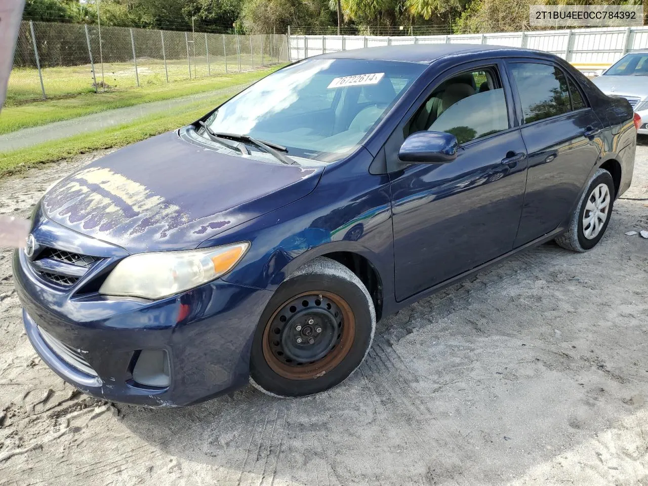 2012 Toyota Corolla Base VIN: 2T1BU4EE0CC784392 Lot: 76722614