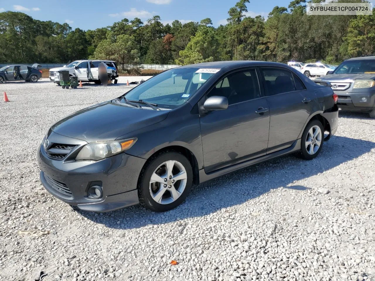 2012 Toyota Corolla Base VIN: 5YFBU4EE1CP004724 Lot: 76751334