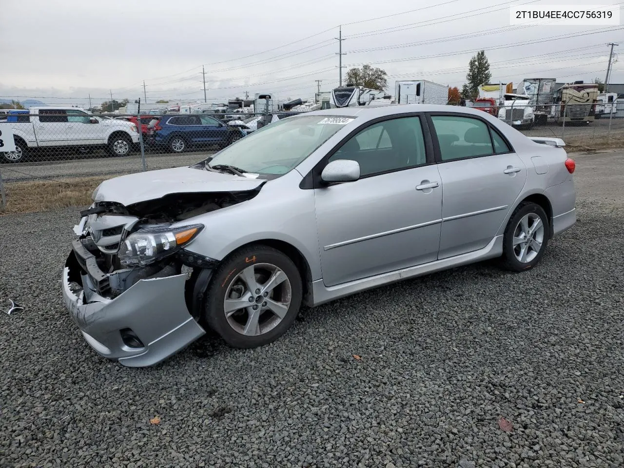 2012 Toyota Corolla Base VIN: 2T1BU4EE4CC756319 Lot: 76789534