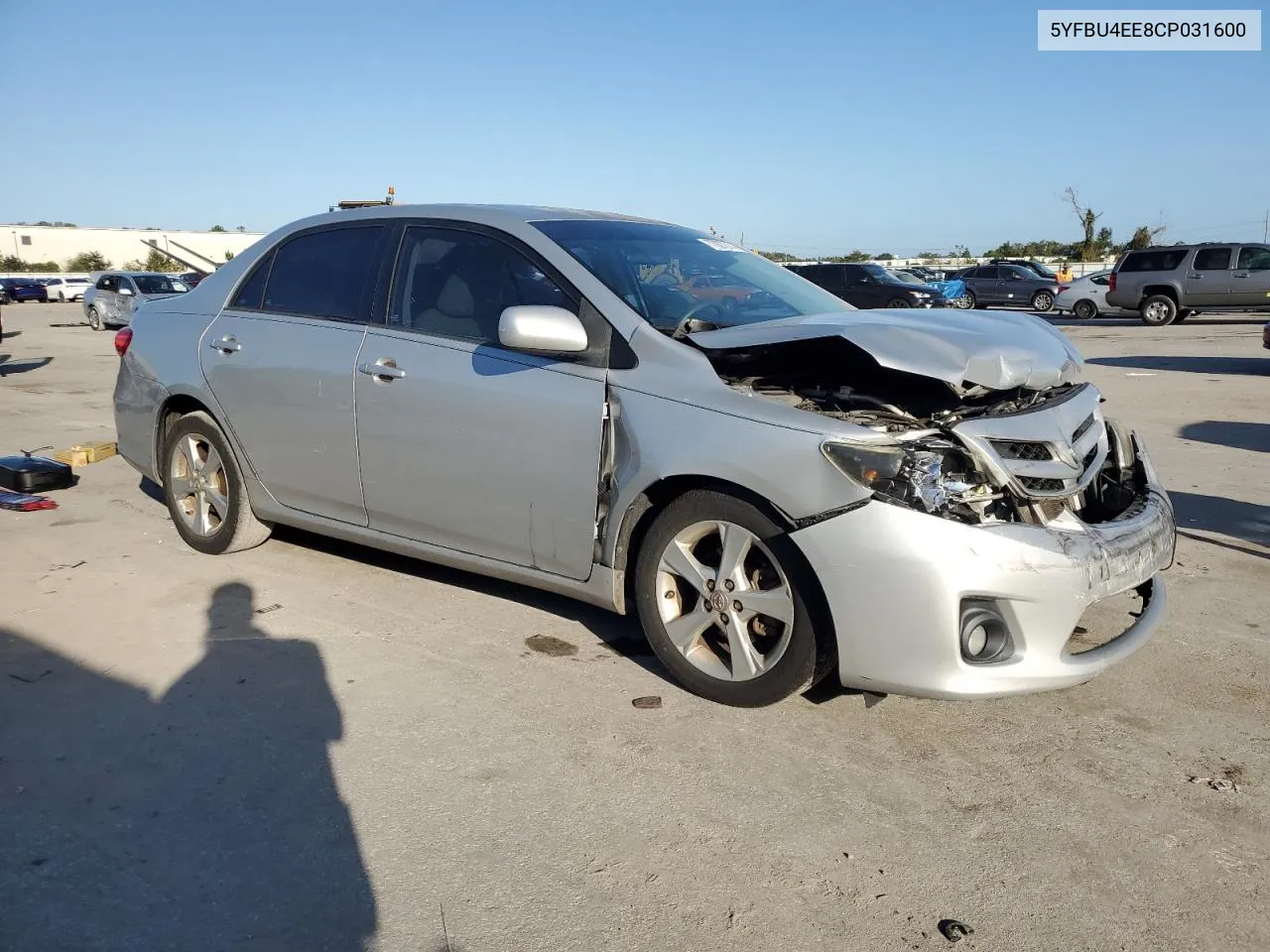 2012 Toyota Corolla Base VIN: 5YFBU4EE8CP031600 Lot: 77007014