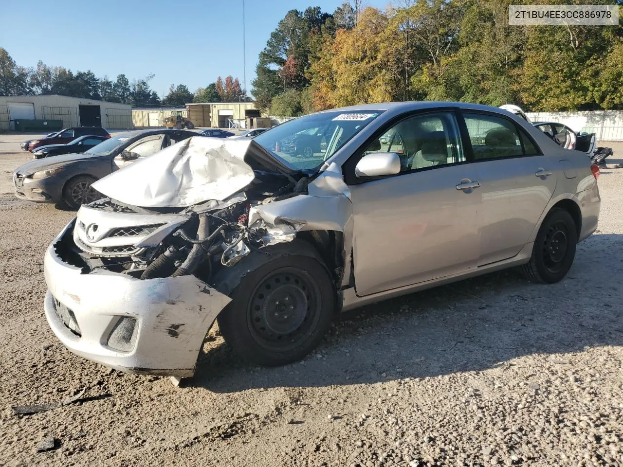 2012 Toyota Corolla Base VIN: 2T1BU4EE3CC886978 Lot: 77309654