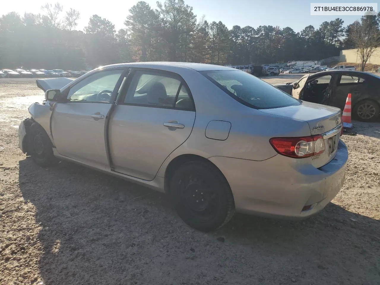 2012 Toyota Corolla Base VIN: 2T1BU4EE3CC886978 Lot: 77309654