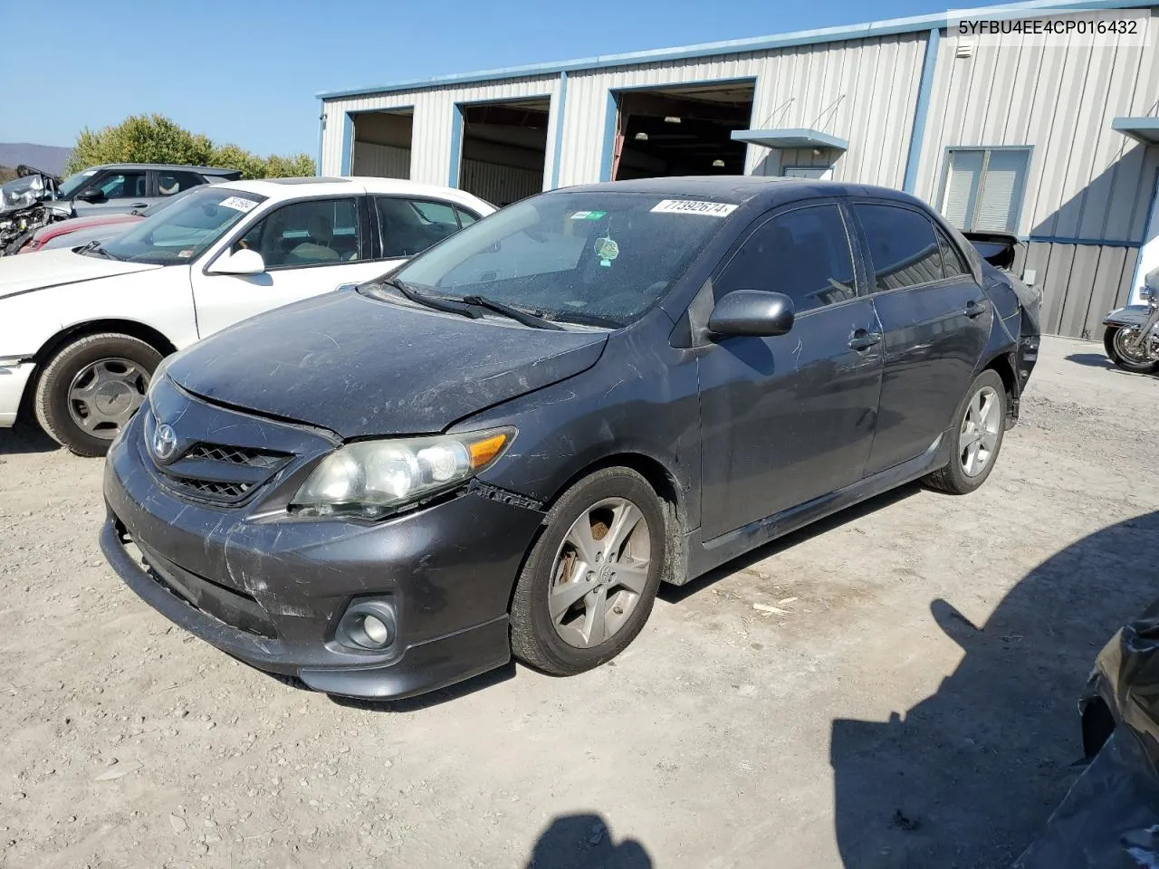 2012 Toyota Corolla Base VIN: 5YFBU4EE4CP016432 Lot: 77392674