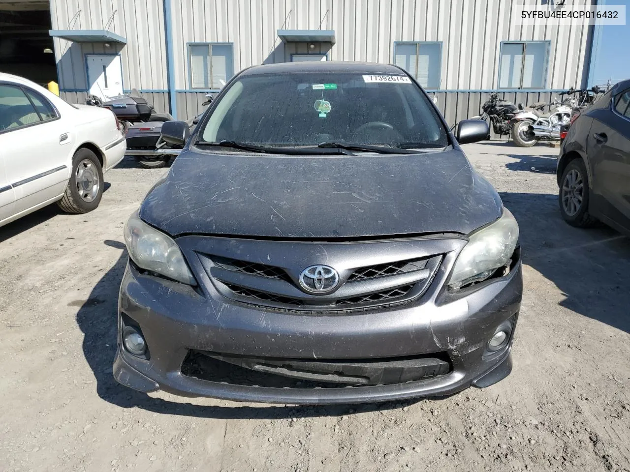 2012 Toyota Corolla Base VIN: 5YFBU4EE4CP016432 Lot: 77392674