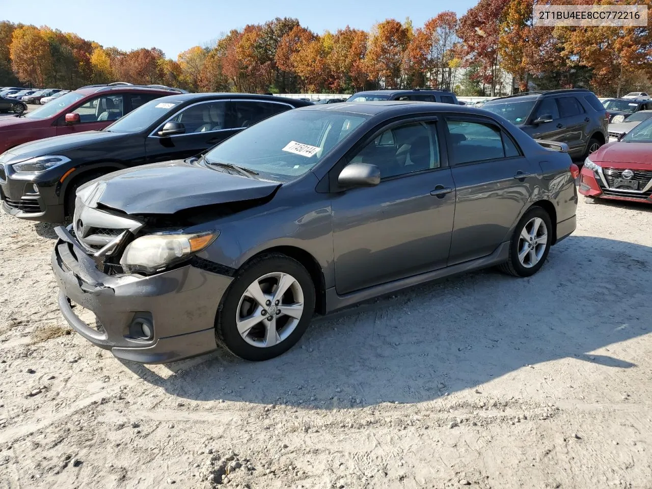 2012 Toyota Corolla Base VIN: 2T1BU4EE8CC772216 Lot: 77450144