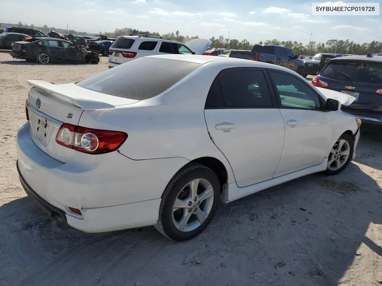 2012 Toyota Corolla Base VIN: 5YFBU4EE7CP019728 Lot: 77501444