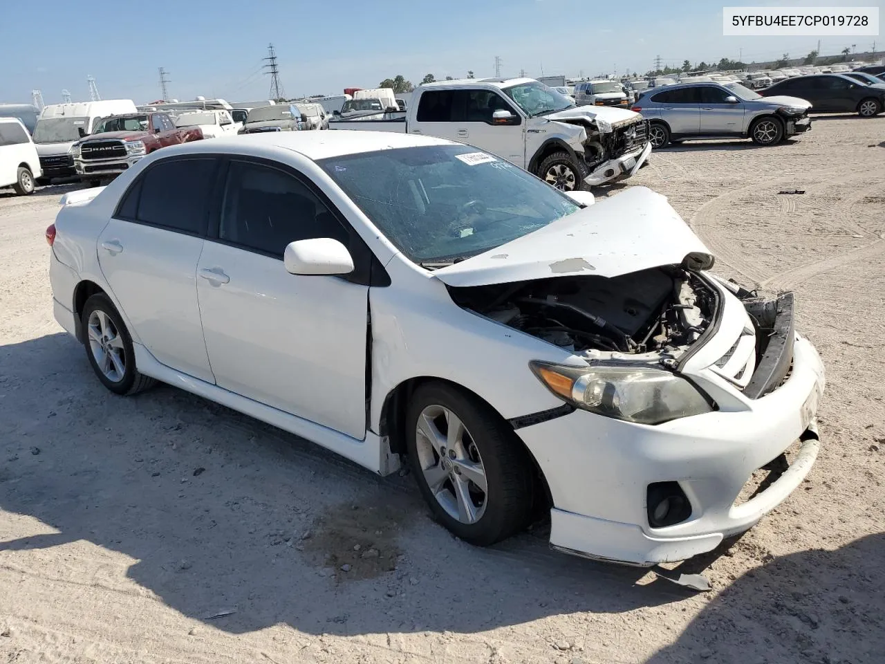 2012 Toyota Corolla Base VIN: 5YFBU4EE7CP019728 Lot: 77501444