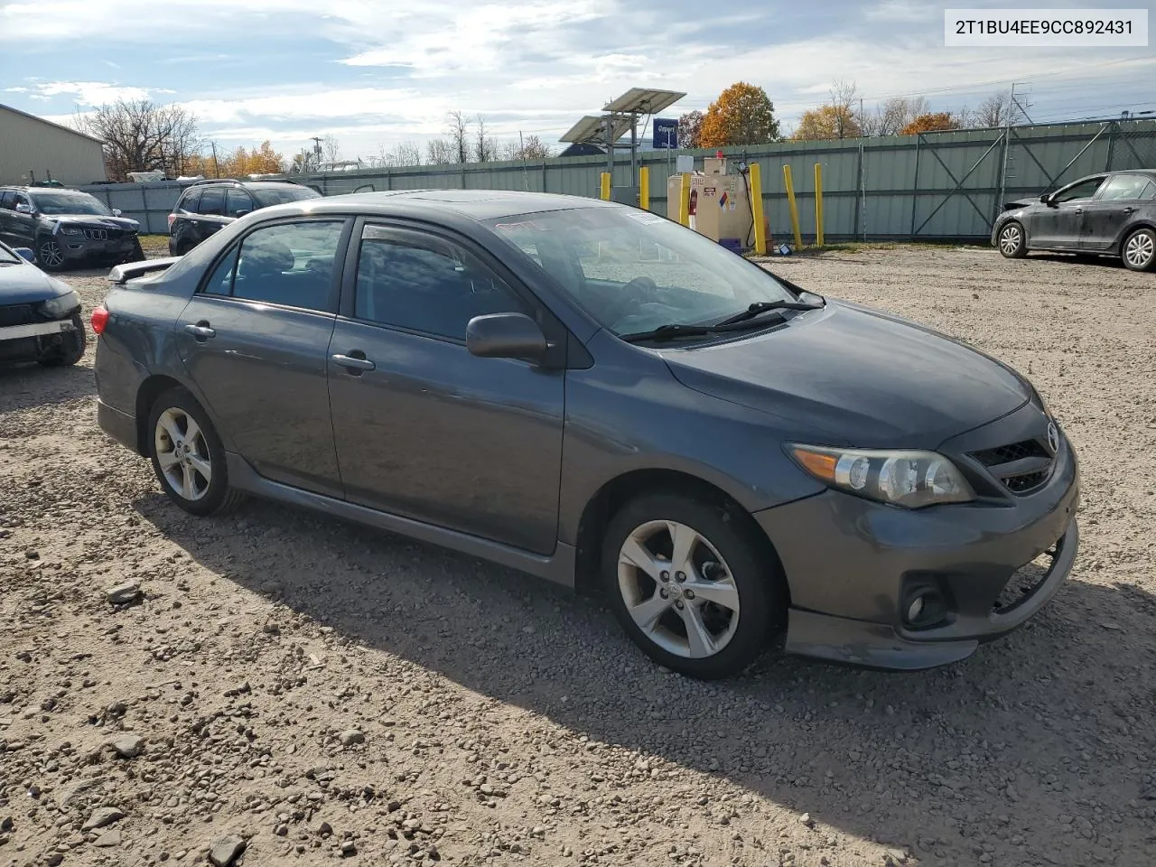 2012 Toyota Corolla Base VIN: 2T1BU4EE9CC892431 Lot: 77663844