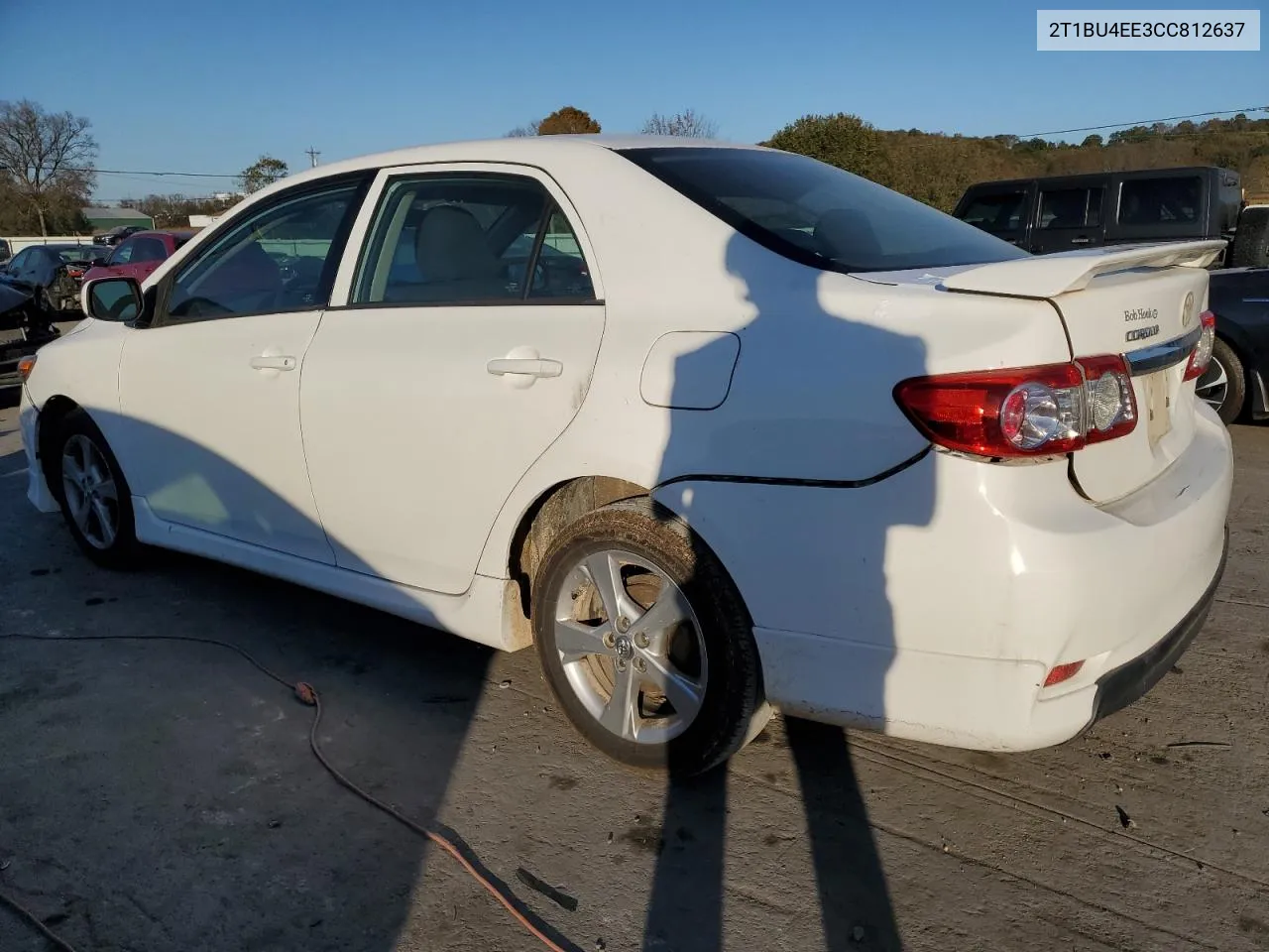 2012 Toyota Corolla Base VIN: 2T1BU4EE3CC812637 Lot: 77838404